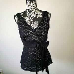 Black v-neck and back Ann Taylor formal top